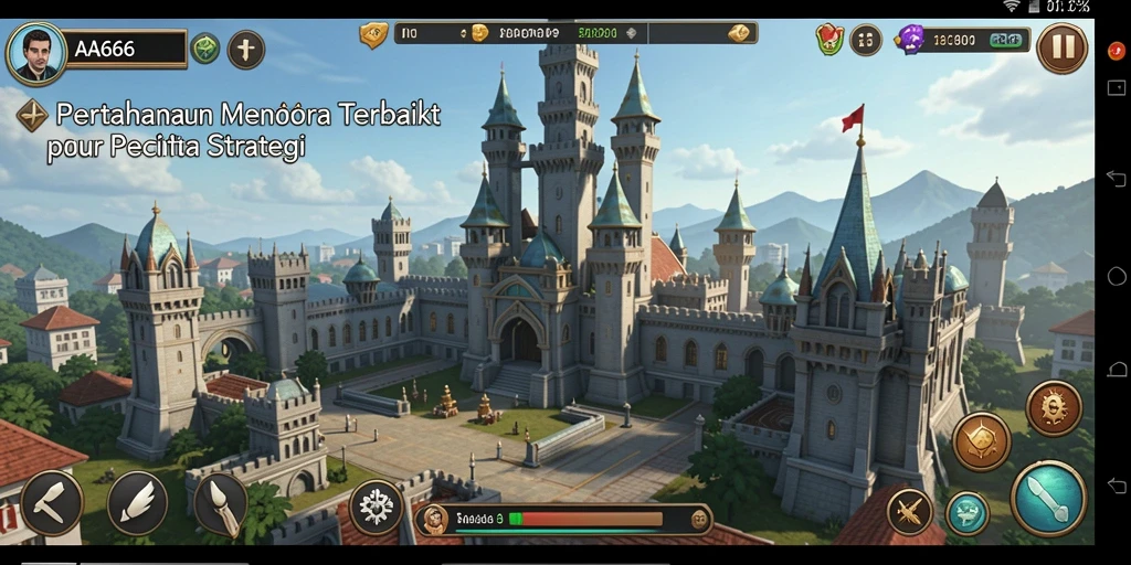 Tampilan gameplay AA666 yang menegangkan saat pertahanan menara dibangun.