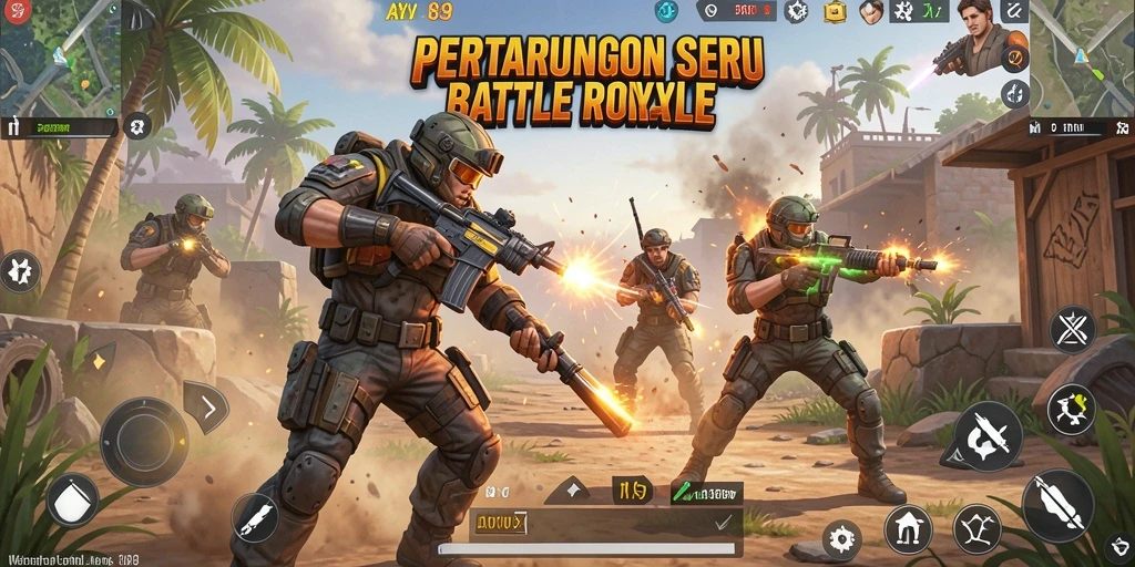 Tangkapan layar gameplay seru dari AYU89 Battle Royale.