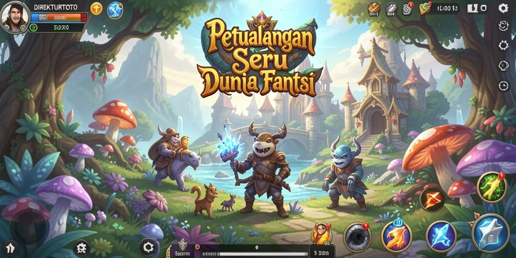 Tampilan menakjubkan dari gameplay petualangan dalam DIREKTURTOTO.